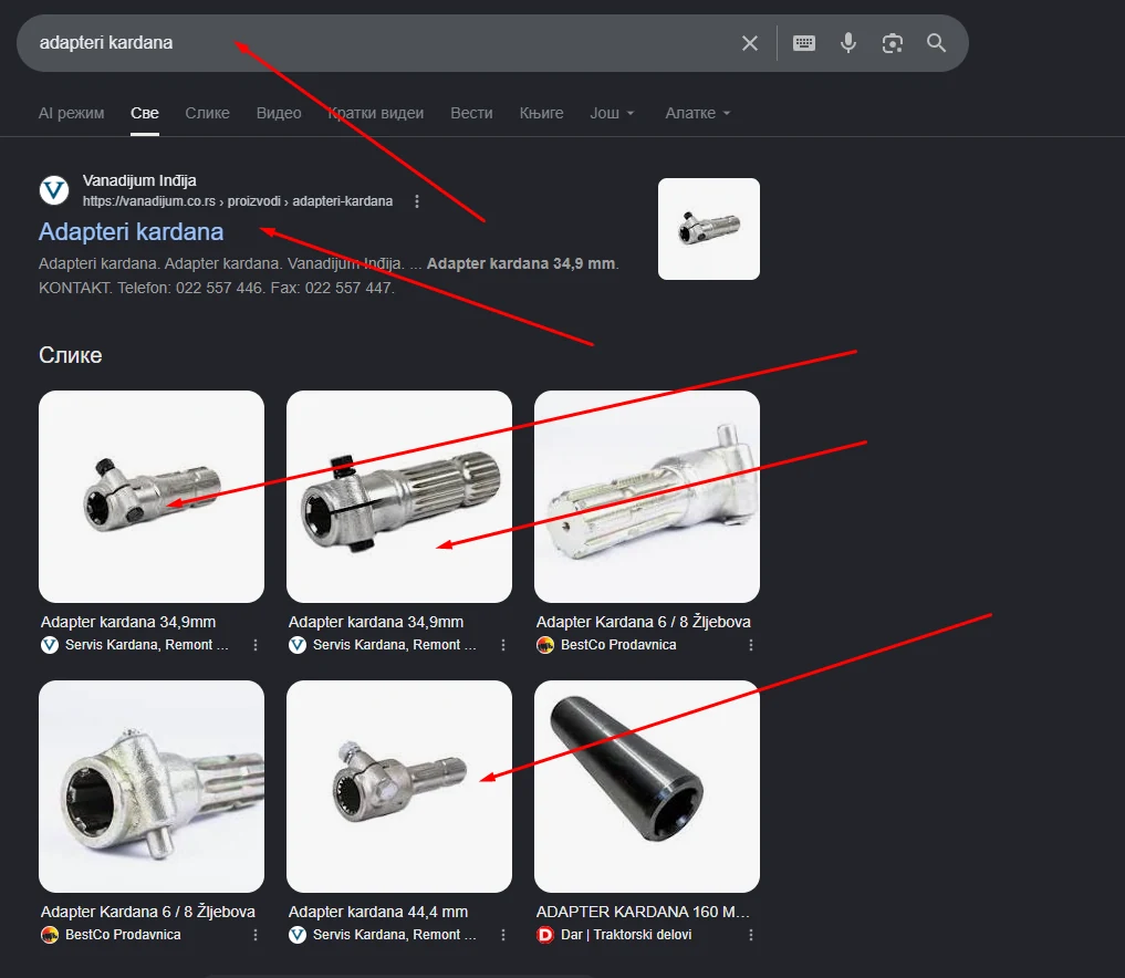 Google i Google Images rezultati za adaptere kardana - Vanadijum