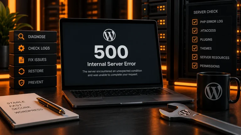 WordPress 500 Internal Server Error dijagnostika i rešavanje problema